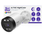 HELIX 5MP Outdoor IP Security PoE Camera, Human Detection, NDAA Compliant, IP Surveillance Bullet, 2-Way Audio, Support 256GB MicroSD, 98ft Night Color Vision, Deterrent, HLX-IP5M-B102EW-AI