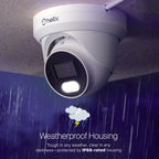 Helix 4K/8-MP Security AI IP PoE Camera, 98ft Night Color, Human Detection, NDAA Compliant, Indoor Outdoor Surveillance Turret, Built in Mic, Support 256GB MicroSD, Deterrent, HLX-IP8M-T303EW-AI