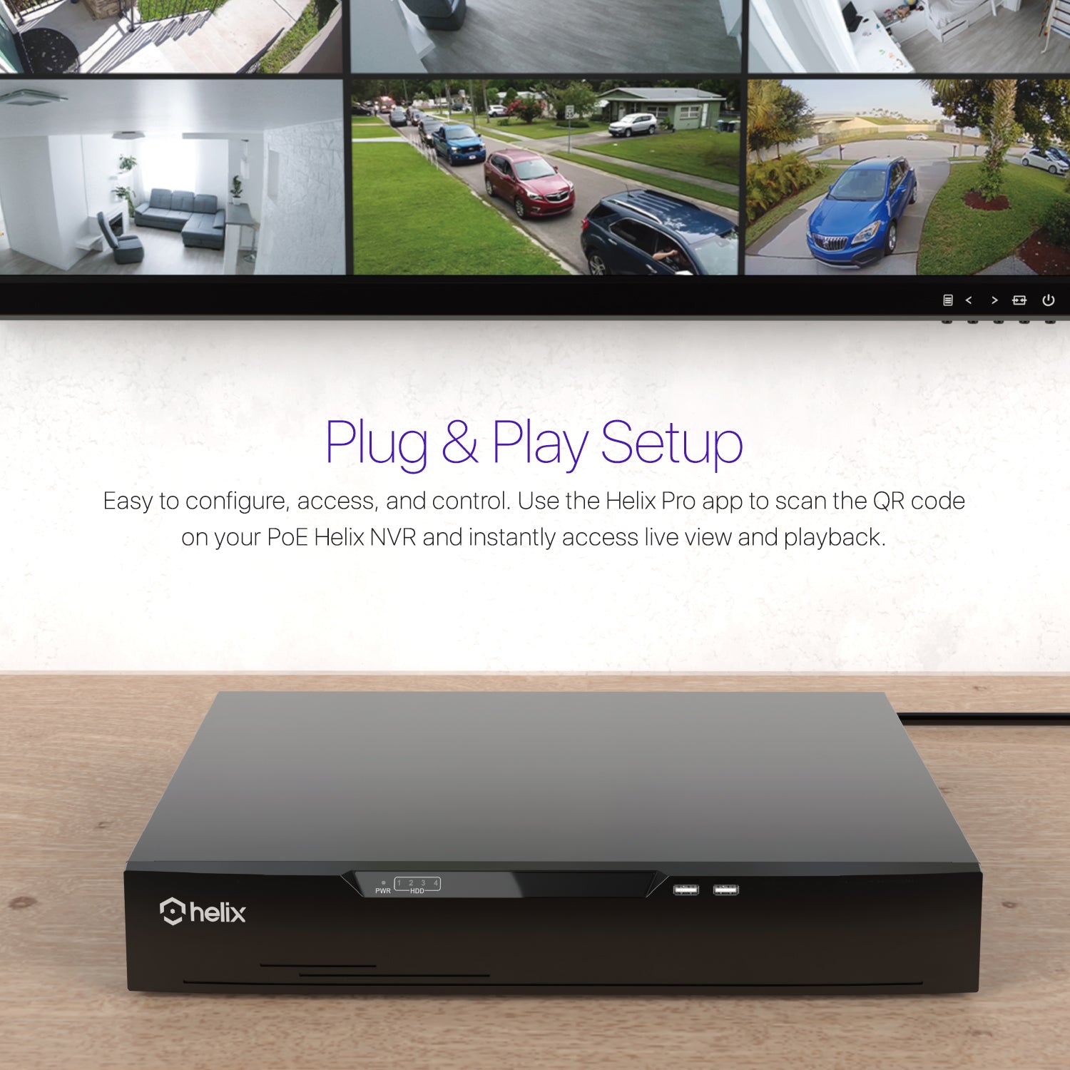 Helix 4K 8CH AI NVR (8-Port PoE), Smart NVR, Human Detection & Vehicle Detection - Supports 8 x 4K IP Cameras, Supports 1 x 8TB HDD (Not Included) HLX-NV3808E