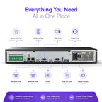Helix 4K 32CH AI NVR, Smart NVR, Human Detection & Vehicle Detection - Supports 32 x 4K IP Cameras, Supports 4 x 16TB HDD (Not Included) HLX-NV3832-AI