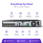 Helix 4K 32CH AI NVR (16-Port PoE), Smart NVR, Human Detection & Vehicle Detection - Supports 32 x 4K IP Cameras, Supports 4 x 16TB HDD (Not Included) HLX-NV3832E-16P-AI